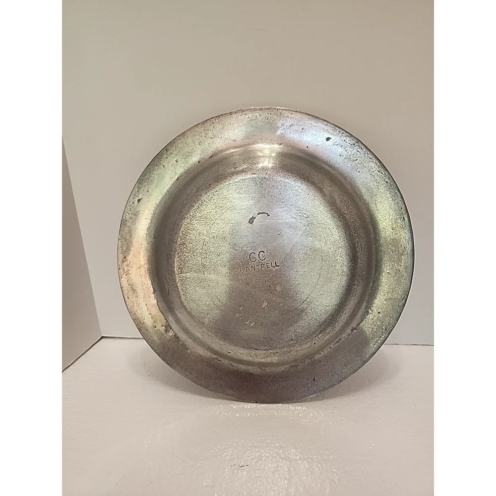 CC Cantrell Pewter Plate A Loaf of Bread A Jug of Wine and Thou 9